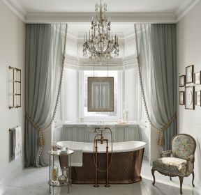 别墅浴室浴缸装潢设计效果图-每日推荐