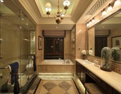 卫生间砖砌浴缸装潢设计效果图片
