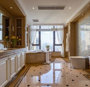 大平层户型室内卫浴间装修设计图-每日推荐