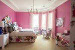 卧室背景墙粉色装饰设计效果图