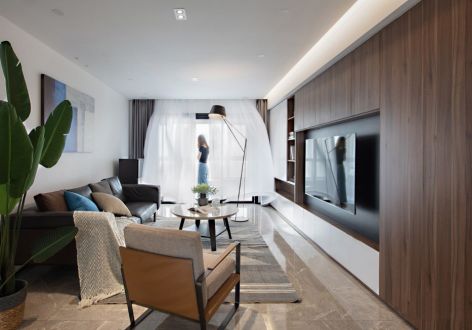 信德悦城现代风格96平二居室装修案例