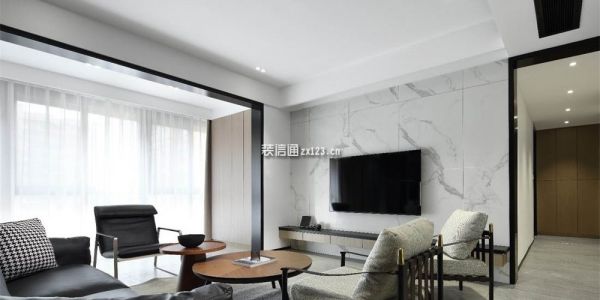 信达万科樾江望现代风格166平四居室装修案例