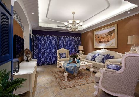 滨江怡景地中海风格130平米三室两厅装修案例