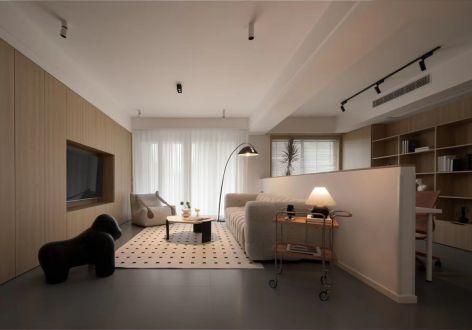 新港家园三居室98平米现代风格装修案例