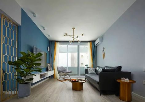 六合世家99㎡三居室现代风格装修案例