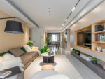 新华尚水湾现代简约风格130平三居室装修案例