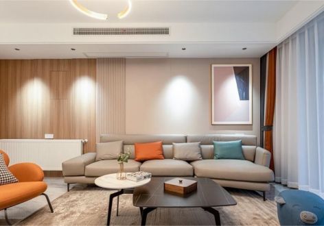 玉林彰泰城现代风格102平米三居室装修案例