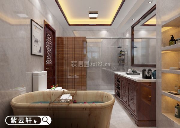 卫浴室古典中式装修设计图