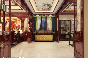 [紫云轩装饰]北京褐石园现代中式别墅装修设计 陶然心醉的豪华居所