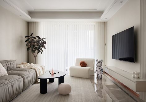 雅居乐金海湾现代风格135平米三居室装修案例