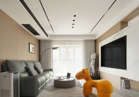 国盛首府现代风格128平米三居室装修案例