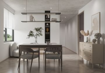 鲁班装饰|保利和光晨樾100平米现代简约，三居室的质朴素雅设计