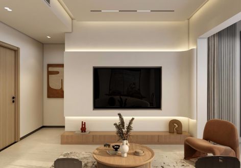 万和府109㎡三居室现代风格装修案例