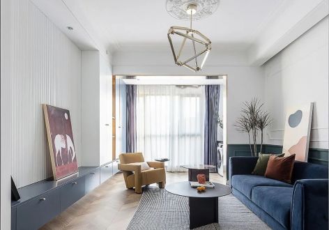 乐基国际社区122㎡三居室现代风格装修案例