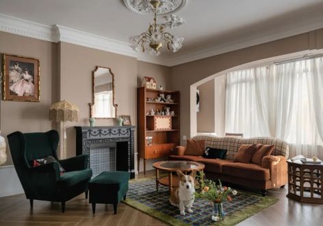 龙城名邸128㎡三居室美式风格装修案例