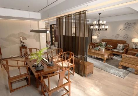 毛胡同170㎡中式风格四居室装修案例