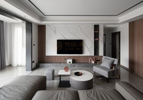 金河谷128平米时尚现代风五居室装修案例