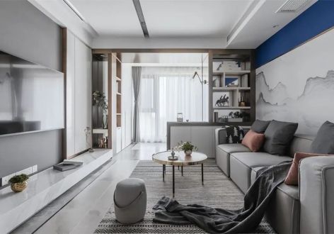 98平米新中式两居室，超喜欢沙发背景墙的设计，完全被惊艳到