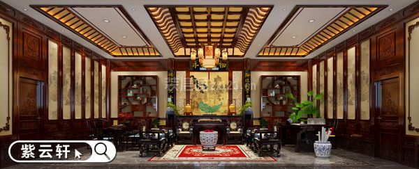 别墅客厅古典中式设计风格