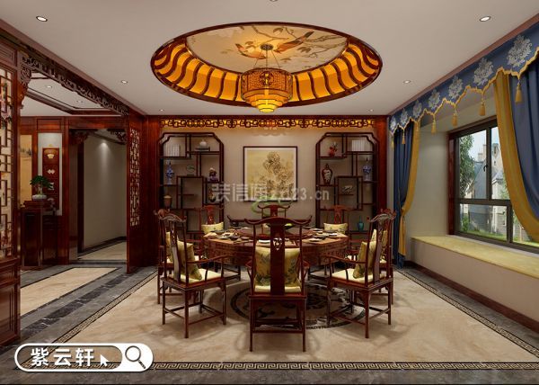别墅餐厅传统中式设计风格