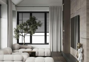 168平 高级灰与绿色 打造出清新恬淡、宁静舒适的住宅
