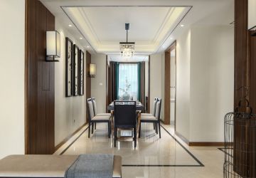 广州融创文旅城新中式风格104平米三室两厅装修案例
