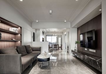 金地国际城现代风格118平米二居室装修案例