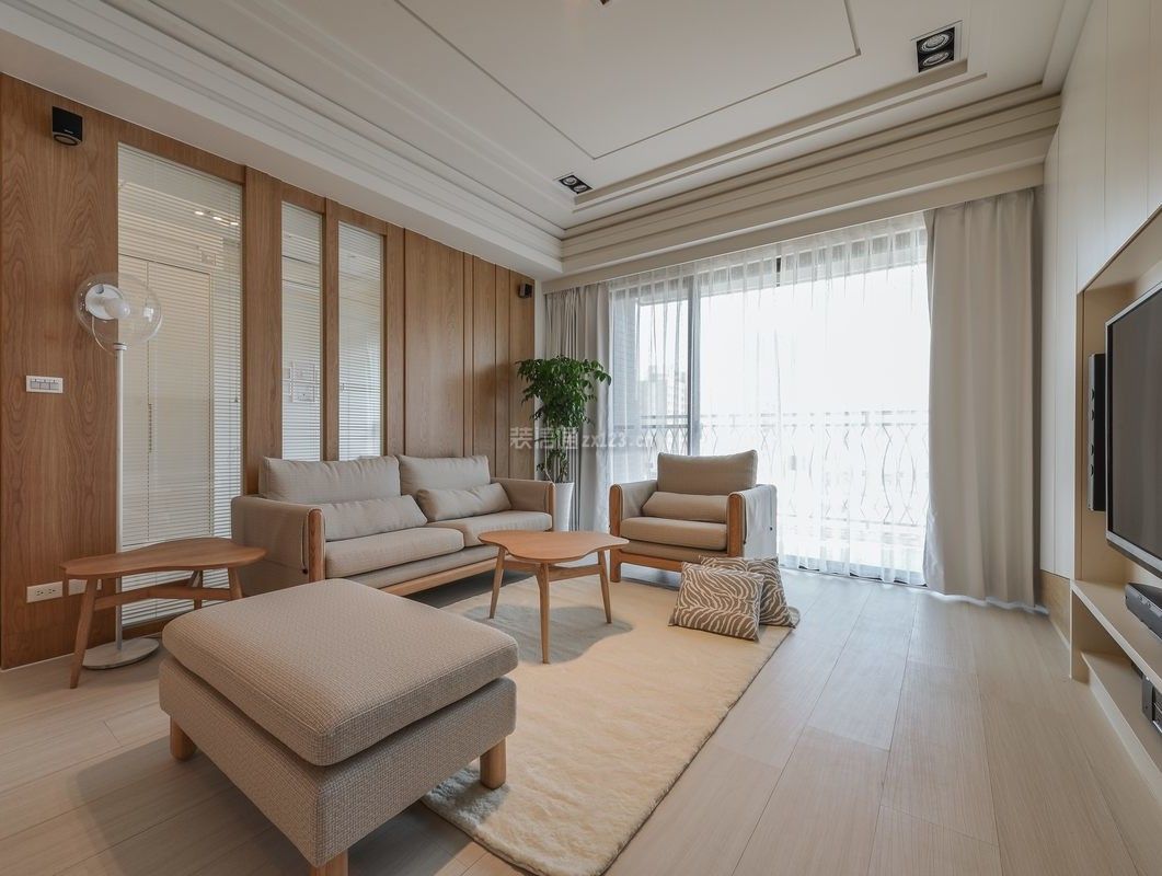 日式客厅背景墙装修效果图 日式客厅装修风格图片 日式客厅家具图片