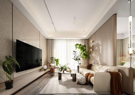 能建·长江华府现代风格109平米三居室装修案例