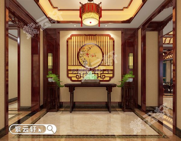 中式别墅门厅装修实景图