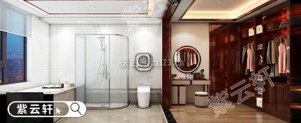 别墅卫浴室中式装修效果图