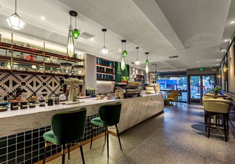 广州咖啡厅混搭风格45平米装修案例