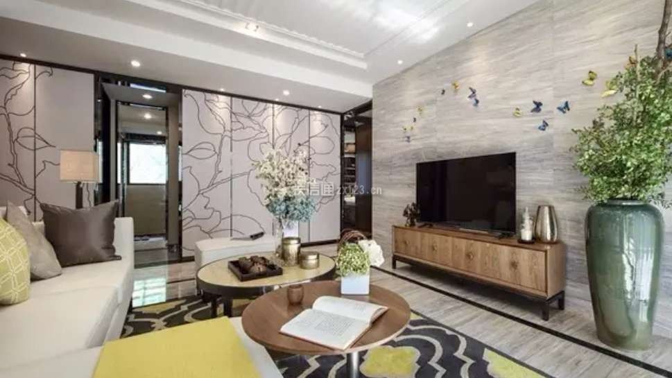 中式客厅沙发效果图欣赏 中式客厅灯饰 中式客厅电视墙图片