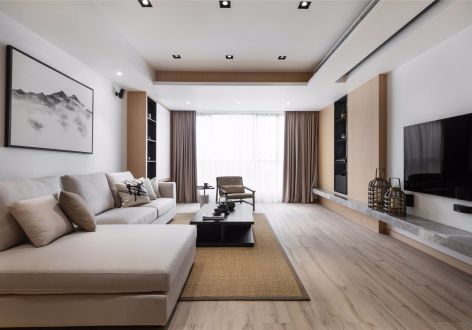 万科黄埔新城现代风格120平米三室两厅装修案例