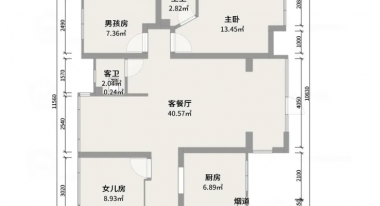 凯越龙城现代简约风格98平米三居室装修案例