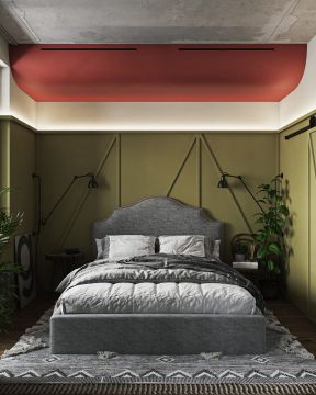 撞色装修效果图 法式卧室设计