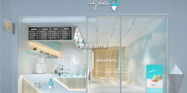 aquas冰淇淋徐家汇日月光店简约风格260㎡设计方案