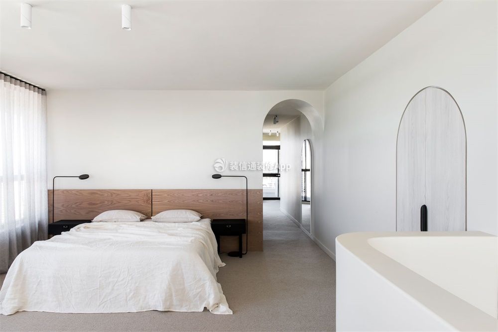 150平米极简白色卧室装修效果图