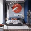 日式现代风卧室背景墙装修效果图