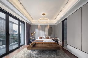 上海400平别墅卧室现代风装修效果图