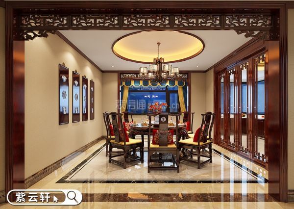 紫云轩别墅中式装修效果图-餐厅