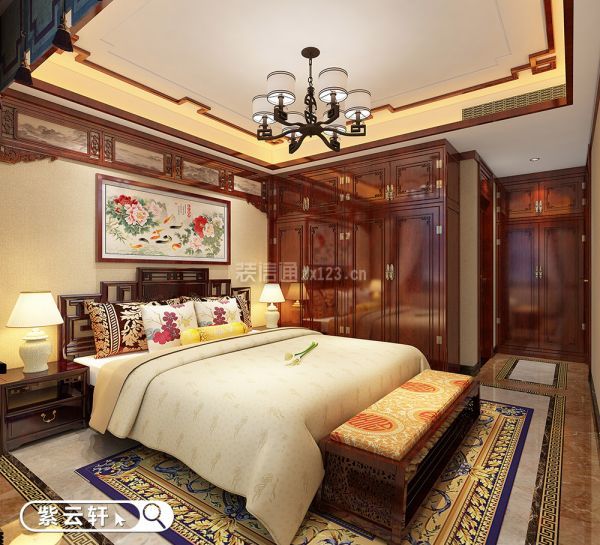 紫云轩中式家庭装修-卧室