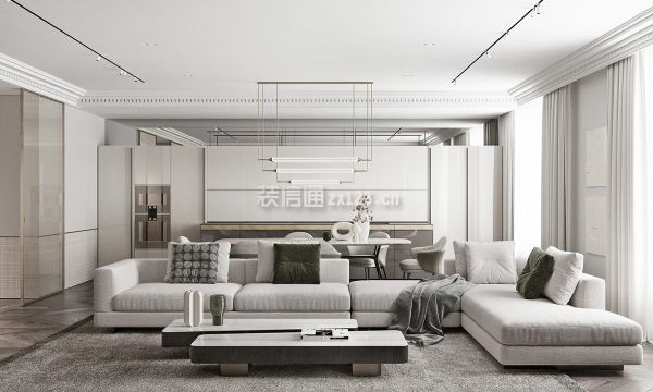 西安福尚装饰144平现代风格四居室装修案例