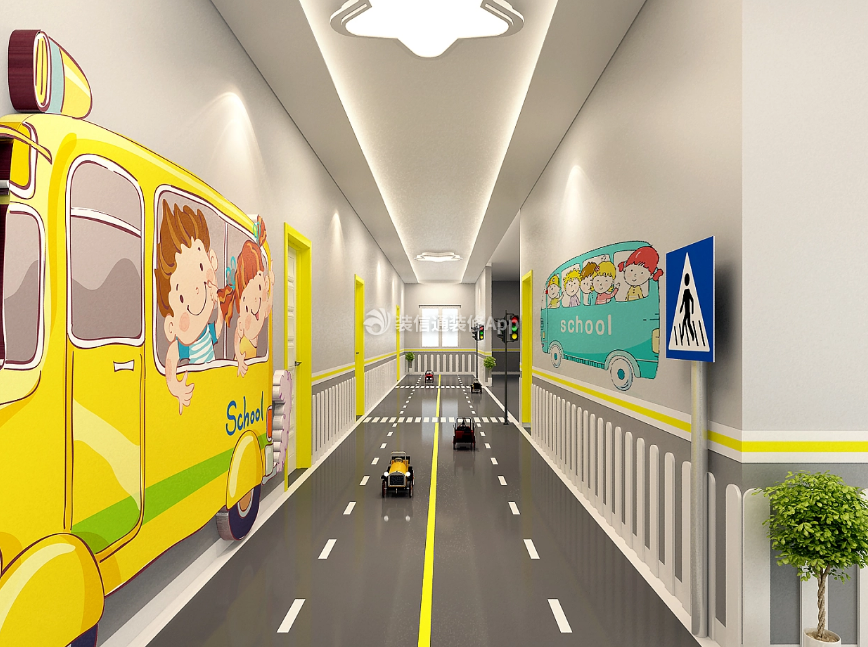 上海实验幼儿园创意走廊装潢设计图