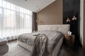 上海别墅现代卧室背景墙装修效果图
