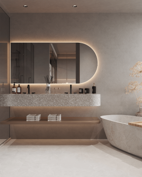 上海高端别墅室内卫生间洗手台装潢设计图