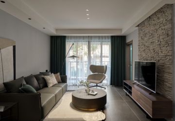 龙湖·天璞现代风格116平米三居室装修案例
