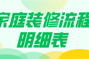 2018家庭装修方案报价明细表