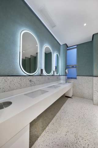 上海办公楼卫生间洗手台装修设计效果图