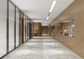 杭州办公楼走廊展示墙装修设计效果图